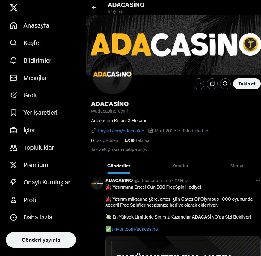 Adacasino Twitter
